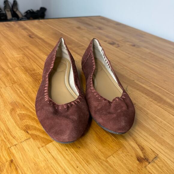 Jack Rogers Bordo Maroon Suede Ballet Flats Size 7.5 - Picture 2 of 7